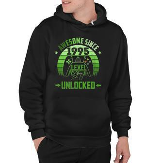27 Years Old Birthday Unlocked Level 27 Awesome Since 1995 Birthday Party Hoodie | Mazezy