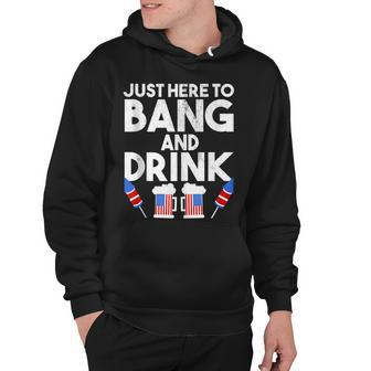 4Th Of July Drinking And Fireworks Just Here To Bang & Drink Hoodie - Seseable