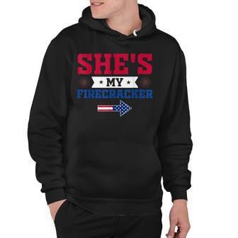 4Th Of July Fireworks Matching Couples Shes My Firecracker Hoodie - Seseable