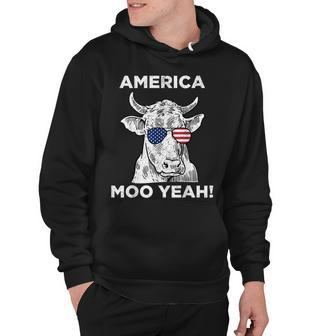 4Th Of July Funny Moo Yeah Cow Glasses T Boys Girls Us Hoodie - Seseable