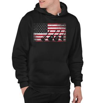 4Th Of July Gift For Men Dad Guitar Musician American Flag Hoodie - Seseable