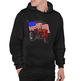 4Th Of July Gift Patriotic Farmer Us Flag Tractor Farmer Hoodie - Thegiftio UK