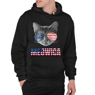 4Th Of July Patriotic Gift For Cat Lovers - Meowica Hoodie - Seseable