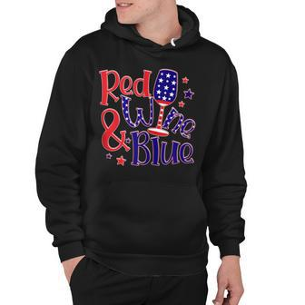 4Th Of July Red Wine And Blue | Funny America Usa Flag Hoodie - Seseable