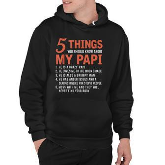 5 Things You Should Know About My Papi Funny Fathers Day Hoodie - Thegiftio UK