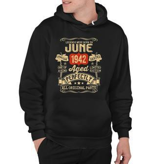 80 Years Old 80Th Birthday Gifts Vintage June 1942 Birthday Party Hoodie | Mazezy