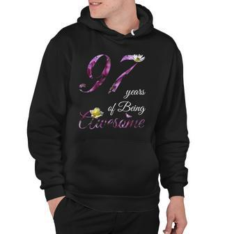 97 Years Old Awesome Floral 1925 97Th Birthday Gift Hoodie | Mazezy