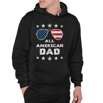 All American Dad Fathers Day 4Th Of July American Pride Hoodie - Seseable