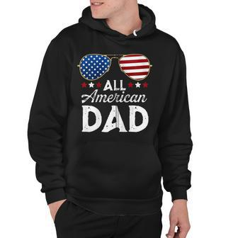 All American Dad Patriotic 4Th Of July Usa Flag Sunglasses Zip Hoodie - Seseable