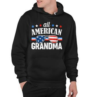 All American Grandma 4Th Of July Usa Family Matching Outfit Hoodie - Seseable