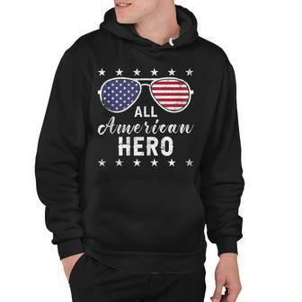 All American Hero Dad 4Th Of July Sunglasses Fathers Day Hoodie - Seseable