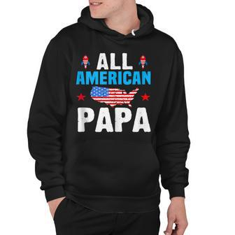 All American Papa 4Th Of July Usa Family Matching Outfit Hoodie - Seseable