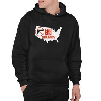 America End Gun Violence United States Map Hoodie | Mazezy