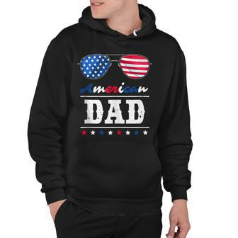 American Dad 4Th Of July Patriotism Usa Flag Cool Sunglasses Hoodie - Seseable