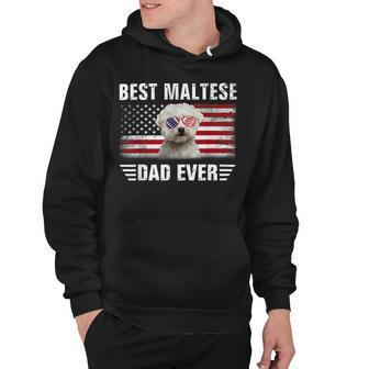 American Flag Best Maltese Dad Ever Dog Dad Hoodie - Monsterry