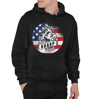 American Flag Braap Motorbike Patriotism Gift Hoodie - Seseable