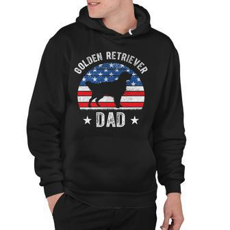 American Flag Golden Retriever Dad 4Th Of July Fathers Day Hoodie - Seseable