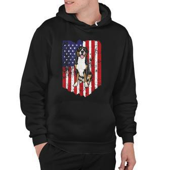 American Flag Greater Swiss Mountain Dog 4Th Of July Usa Hoodie | Mazezy