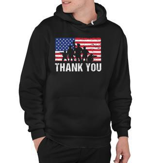 American Flag Soldiers Usa Thank You Veterans Proud Veteran Hoodie | Mazezy