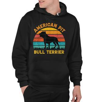 American Pit Bull Terrier Dog Lovers Sunset For Dad Mom Dad Hoodie - Thegiftio UK