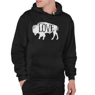 American Vintage Buffalo Silhouette Love Bison Tee Hoodie | Mazezy