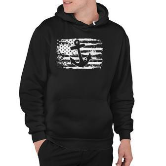 Anchor American Flag Boat Captain Gift Hoodie | Mazezy