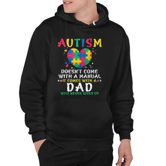 Autism Doesnt Come With Manual Dad Autism Awareness Puzzle V2 Hoodie - Thegiftio UK