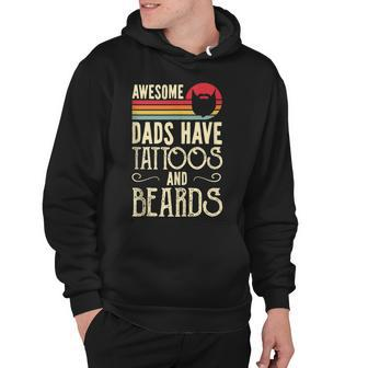 Awesome Dads Have Tattoos And Beards Vintage Bearded Dad Hoodie - Thegiftio UK