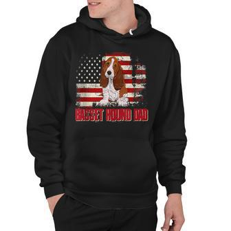 Basset Hound Dad American Flag 4Th Of July Dog Lovers Hoodie - Seseable