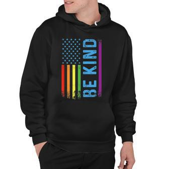 Be Kind Lgbt Lgbtq Gay Pride Rainbow American Flag Proud Usa Hoodie - Thegiftio UK