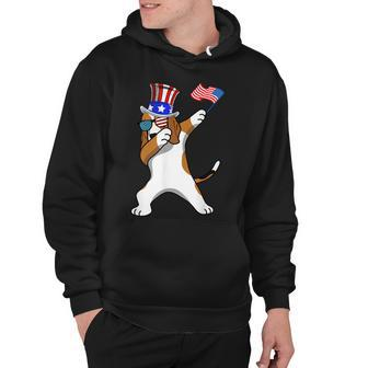 Beagle Dabbing Dog Dad 4Th Of July Hoodie - Seseable