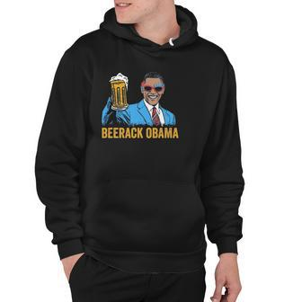 Beerack Obama Drinking Beer Funny 4Th Of July Hoodie | Mazezy