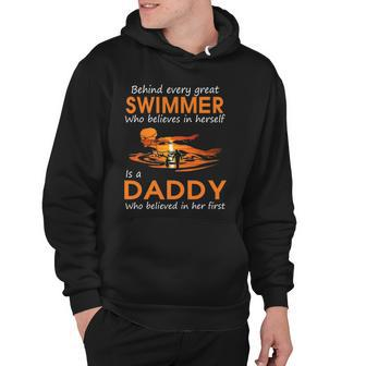 Behind Every Great Swimmer Who Believes In Herself Is Daddy Hoodie | Mazezy