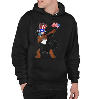 Bernese Mountain Dog Dabbing Dog Dad 4Th Of July Hoodie - Seseable