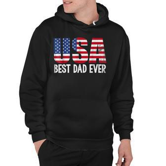 Best Dad Ever With Us American Flag Awesome Dads Family Hoodie - Monsterry