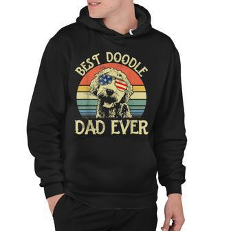 Best Doodle Dad Ever Goldendoodle American Flag 4Th Of July Hoodie - Seseable
