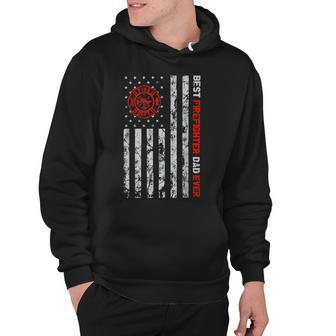 Best Firefighter Dad Ever American Flag Fireman Father Day Hoodie - Monsterry
