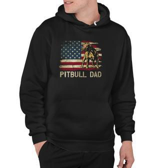 Best Pitbull Dad With Sunglasses American Flag 4Th Of July Hoodie - Seseable