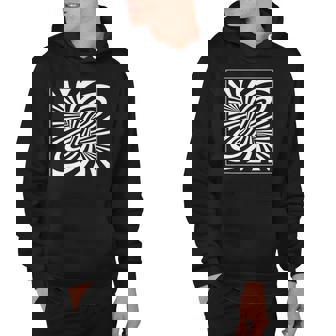 Black & White Vortex Optical Illusion Trippy Hoodie | Mazezy