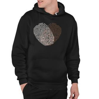 Black White Fingerprint Anti-Racism Blm Equality Africa Gift Hoodie | Mazezy