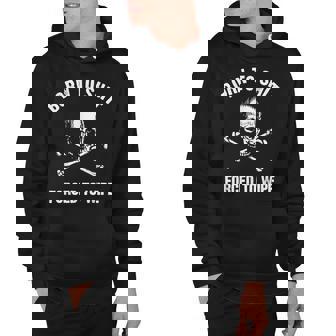 Born To Shit Forced Forced To Wipe Skull Crossbones Biker Hoodie - Thegiftio