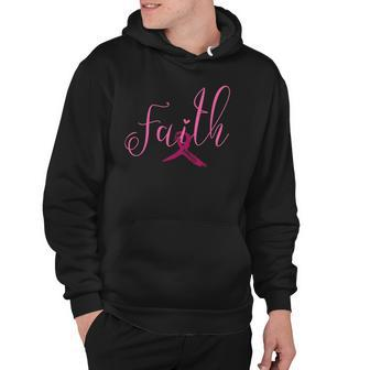 Breast Cancer Awareness Ribbon - Faith Love Hope Pink Ribbon Hoodie | Mazezy
