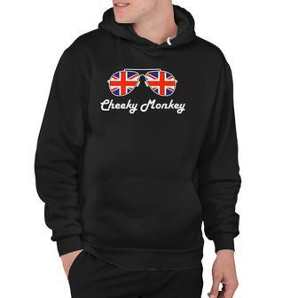 British Flag Cheeky Monkey England Union Jack Funny British Hoodie | Mazezy