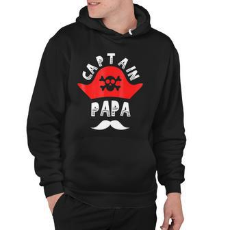 Captain Papa Pirate Skull And Crossbones Gift Hoodie | Mazezy