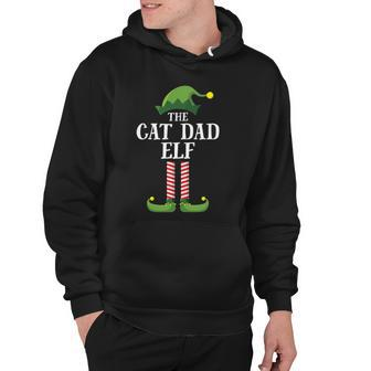 Cat Dad Elf Matching Family Group Christmas Party Pajama Hoodie - Thegiftio UK