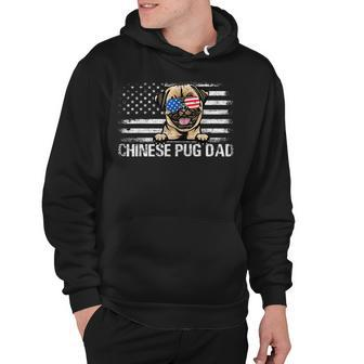 Chinese Pug Dad American Flag 4Th Of July Patriotic Gift Hoodie - Seseable