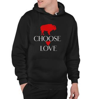 Choose Love Buffalo Red And White Hoodie | Mazezy