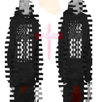 Christian Cross American Flag Man Of God Husband Dad Grandpa Hoodie - Thegiftio UK