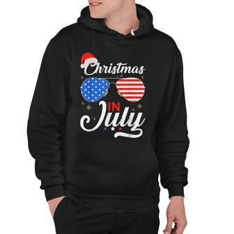 Christmas In July Funny 4Th Of July Beach Summer Christmas Hoodie - Seseable
