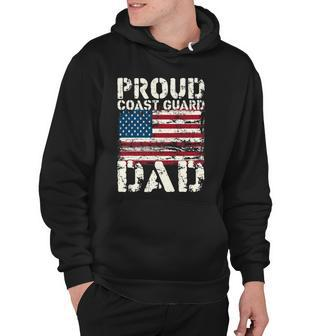 Coast Guard Dad Uscg Distressed Us American Flag Gift Hoodie | Mazezy